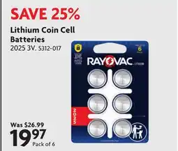 Home Hardware Lithium Coin Cell Batteries offer