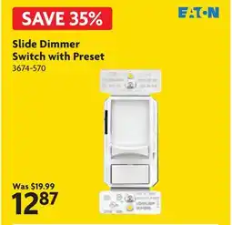 Home Hardware Slide Dimmer Switch with Preset offer