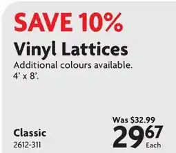 Home Hardware Vinyl Lattices offer