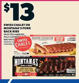 Valu-mart SWISS CHALET OR MONTANA'S PORK BACK RIBS, 600/650 G offer