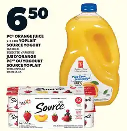 Valu-mart JUS D'ORANGE PC, 2.5 L OU YOGOURT SOURCE YOPLAIT offer
