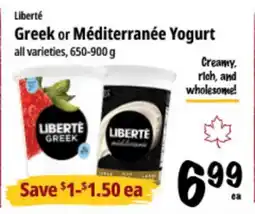 Farm Boy Liberté Greek or Méditerranée Yogurt, 900 offer