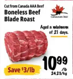 Farm Boy Cut from Canada AAA Beef Boneless Beef Blade Roast offer