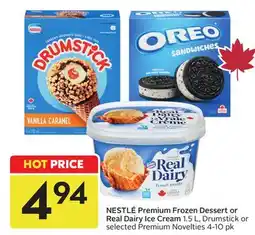 Sobeys Premium Frozen Dessert or Ice Cream 1.5 L, Drumstick or selected Premium Novelties offer