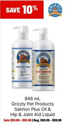 Ren’s Pets Depot Grizzly Pet Products Salmon Plus Oil & Hip & Joint Aid Liquid offer