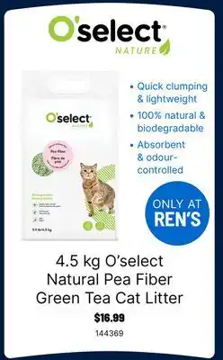 Ren’s Pets Depot O'select Natural Pea Fiber Green Tea Cat Litter offer