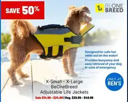 Ren’s Pets Depot BeOneBreed Adjustable Life Jackets offer