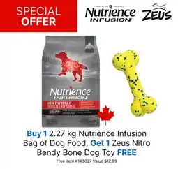 Ren’s Pets Depot Nutrience Infusion Bag of Dog Food Zeus Nitro Bendy Bone Dog offer