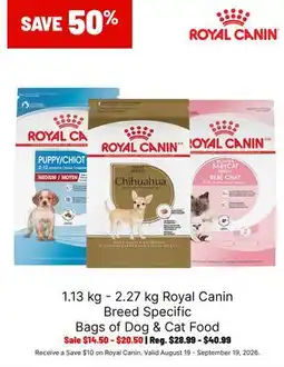 Ren’s Pets Depot Royal Canin Breed Specific Bags of Dog & Cat Food offer
