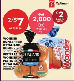 Independent Grocer WONDER BUNS, 8/12'S OR D'ITALIANO BUNS offer