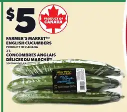 Independent Grocer FARMER'S MARKET ENGLISH CUCUMBERS, 3'S offer