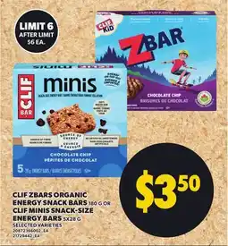 Independent Grocer CLIF ZBARS ORGANIC ENERGY SNACK BARS 100 G OR CLIF MINIS SNACK-SIZE ENERGY BARS offer