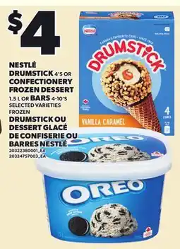 Independent Grocer NESTLÉ DRUMSTICK, 4'S OR CONFECTIONERY FROZEN DESSERT, 1.5 L BARS, 4-10'S offer