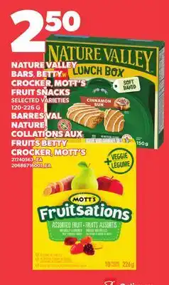 Independent Grocer NATURE VALLEY BARS, BETTY CROCKER, MOTT'S FRUIT SALADS offer