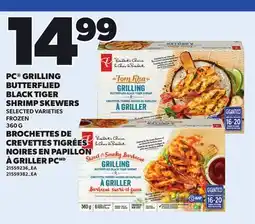 Independent Grocer PC GRILLING BUTTERFLIED BLACK TIGER SHRIMP SKEWERS offer