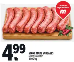 Metro STORE MADE SAUSAGES offer