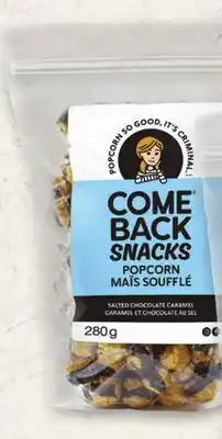Metro COME BACK SNACKS POPCORN offer