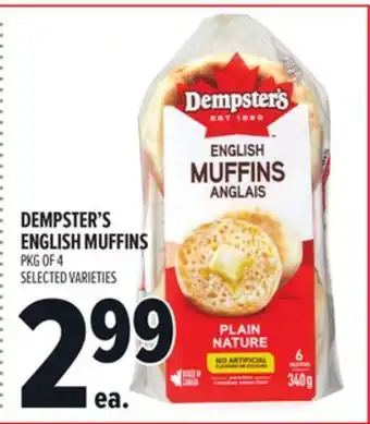 Metro DEMPSTER'S ENGLISH MUFFINS offer