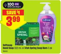 FreshCo Softsoap Hand Soap 332 mL or Irish Spring Soap Bars offer