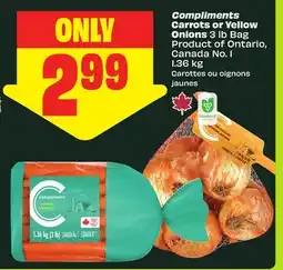FreshCo Compliments Carrots or Yellow Onions 3 lb Bag Product of Ontario, Canada No. 1 offer