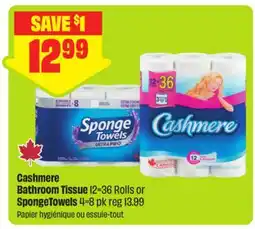 FreshCo Cashmere Bathroom Tissue 12-36 Rolls or SpongeTowels offer