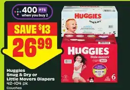 FreshCo Huggies Snug & Dry or Little Movers Diapers offer