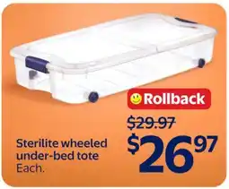 Walmart Sterilite wheeled under-bed tote offer