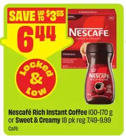 FreshCo Nescafé Rich Instant Coffee 100-170 g or Sweet & Creamy 18 pk offer