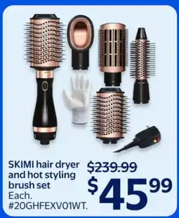 Walmart SKIMI hair dryer and hot styling brush set offer