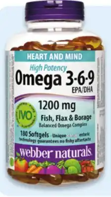 Walmart Webber Naturals Omega 3-6-9 180s offer