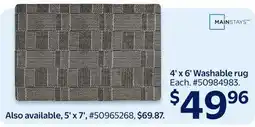 Walmart 4'x6' Washable Rug offer