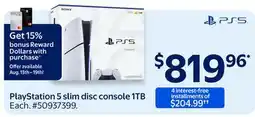 Walmart PlayStation 5 slim disc console offer