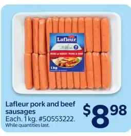 Walmart Lafleur pork and beef sausages offer