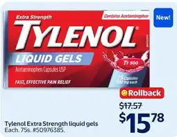 Walmart Tylenol Extra Strength Liquid Gels offer