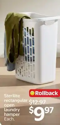 Walmart Sterilite rectangular open laundry hamper offer