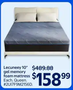 Walmart Lecuneey 10 gel memory foam mattress offer