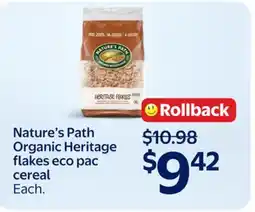 Walmart Nature's Path Organic Heritage flakes eco pac cereal offer