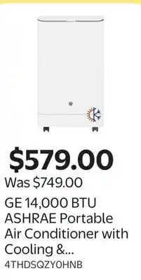 Walmart GE 14,000 BTU ASHRAE Portable Air Conditioner with Cooling & Heating functions - APSA13YBMW offer