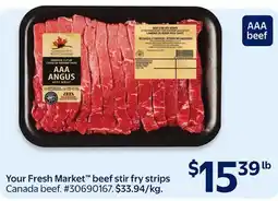 Walmart Your Fresh Market beef stir fry strips offer