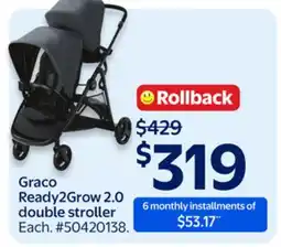 Walmart Graco Ready2Grow 2.0 double stroller offer