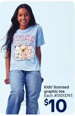 Walmart Kids' licensed graphic tee offer