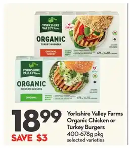 Longo's Organic Chicken or Turkey Burgers offer