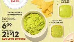 Longo's SMASHED AVOCADO OR TRADITIONAL GUACAMOLE offer