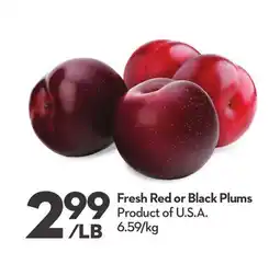 Longo's Fresh Red or Black Plums offer