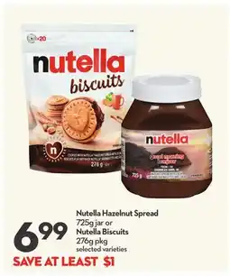 Longo's Nutella Hazelnut Spread 725g jar or Nutella Biscuits 270g pkg offer