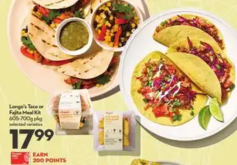 Longo's Taco or Fajita Meal Kit offer