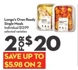 Longo's Oven Ready Single Meals offer