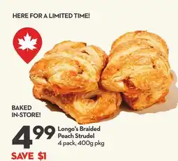 Longo's Braided Peach Strudel offer