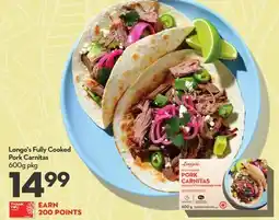 Longo's Fully Cooked Pork Carnitas offer