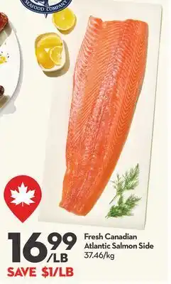 Longo's Fresh Canadian Atlantic Salmon Side offer